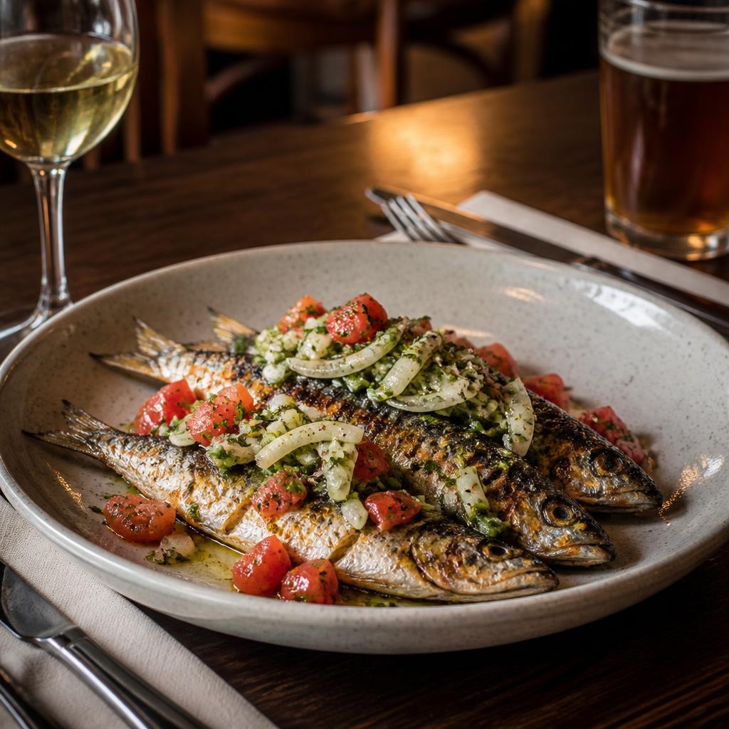 Grilled sardines